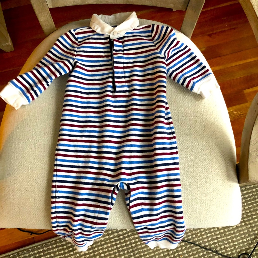Janie and Jack striped collared one piece 6-12m